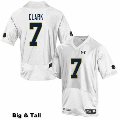 Notre Dame Fighting Irish Men's Brendon Clark #7 White Under Armour Authentic Stitched Big & Tall College NCAA Football Jersey IXU6099QC